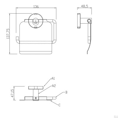 Держатель для рулона туалетной бумаги Dijon Silver, матовый