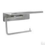 60606-41--Uchwyt na papier toaletowy z półką Base Stalowy Szczotkowany Beslag Design