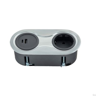 Двойная USB-розетка Infini Silver с матовой отделкой