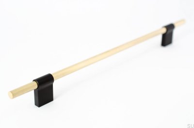 Мебельная ручка продолговатой формы Line Mix 224 Матовая латунь, неокрашенная в черный цвет