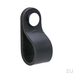 Uchwyt Loop Round 70 Czarna Skóra Polerowany Chrom