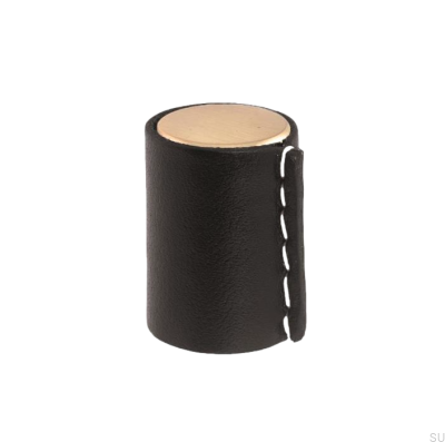 Ручка мебельная 0132 Gold Brushed with Black Leather