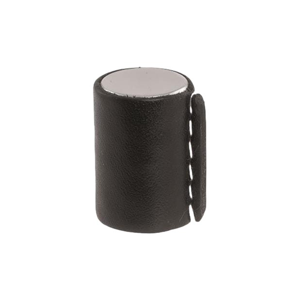 Zdjecie galki Laderknopp srebrnej pokrytej czarna skora