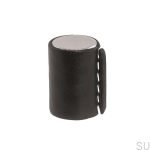 Zdjecie galki Laderknopp srebrnej pokrytej czarna skora