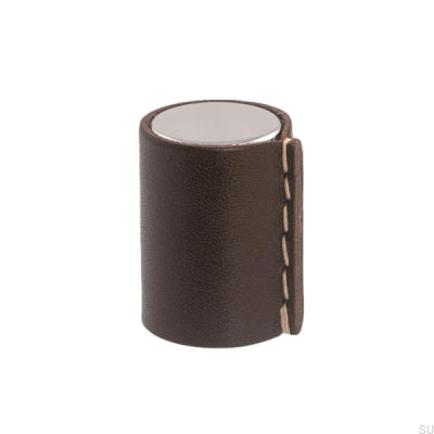 Ручка для мебели Läderknopp Полированный хром и коричневый