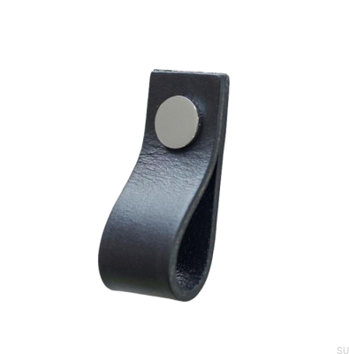 Мебельная ручка Loop Leather Black with Chrome