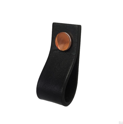 Мебельная ручка Loop Leather Black with Copper