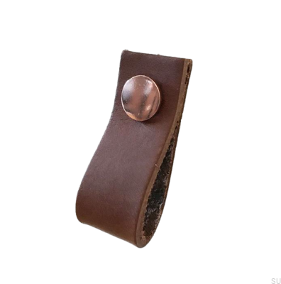 Мебельная ручка Loop Leather Brown with Copper