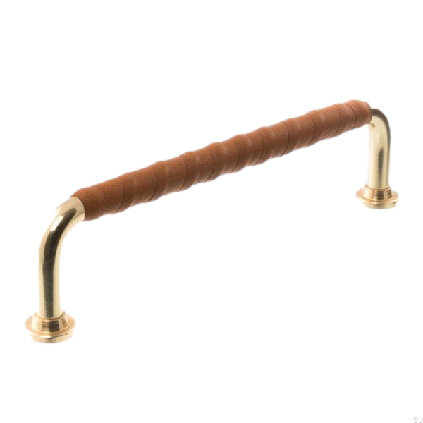 Zdjecie uchwytu podluznego 1353 mosiadz z brazowa skora