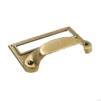 Мебельная ручка из ракушки с этикеткой Antique Gold