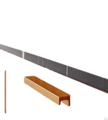 Ручка мебельная удлиненная Station 160, матовый золотой алюминий