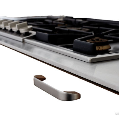 Ручка для мебели Tangerine 128 из алюминия и серебра удлиненная