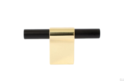Мебельная ручка T-Bar Line Mix 60. Полированная латунь, без лакировки.