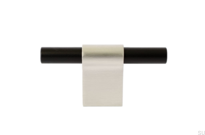 Мебельная ручка T-Bar Line Mix 60 Матовая сталь и черный