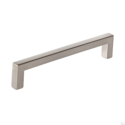 Удлиненная мебельная ручка 0143 128 Care Silver Lacquered (имитация нержавейки)
