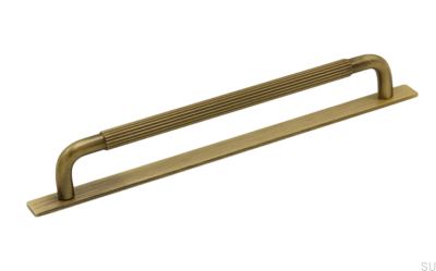 Удлиненная мебельная ручка с шайбой Helix Stripe 224 Античная бронза