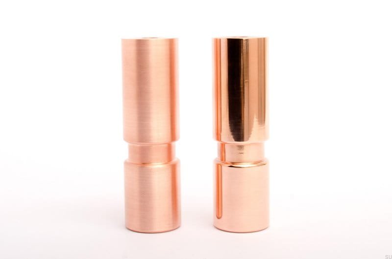 Cylinder 100 noga do mebli miedź polerowana