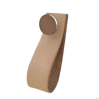 Мебельная ручка Loop 80 Leather with Brushed Silver