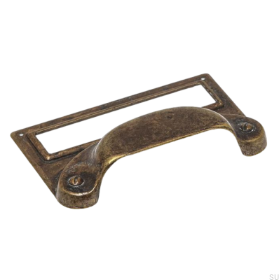 Мебельная ручка из ракушки с этикеткой Antique Bronze