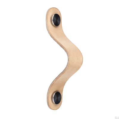 Ручка мебельная удлиненная Пин-Пин Кожа с серебром