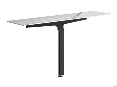 Полка для ванной со скребком для стекла и душевых кабин 7011 Сталь полированная вручную