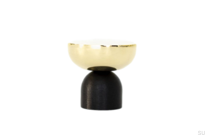 Мебельная ручка Kokeshi Mix 3032, черный алюминий с полированной латунью