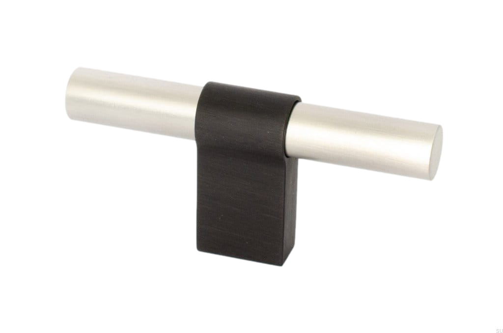 KN29AS/RB--Gałka-meblowa-T-Bar-Line-Big-Mix-80-Stalowa-Szczotkowana-z-Czarnym-BB-Sweden-Skandynawskie-Uchwyty_1