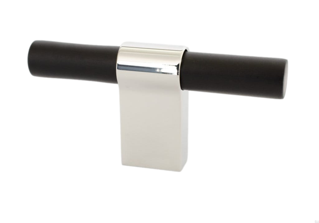 KN29R/AS--Gałka-meblowa-T-Bar-Line-Big-Mix-80-Aluminiowa-Czarna-z-Polerowaną-Stalą-BB-Sweden-Skandynawskie-Uchwyty_1