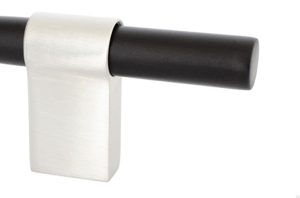 HA63RB/AS--Uchwyt-meblowy-podłużny-Line-Big-Mix-224-Aluminiowy-Czarny-ze-Szczotkowaną-Stalą-BB-Sweden-Skandynawskie-Uchwyty_1