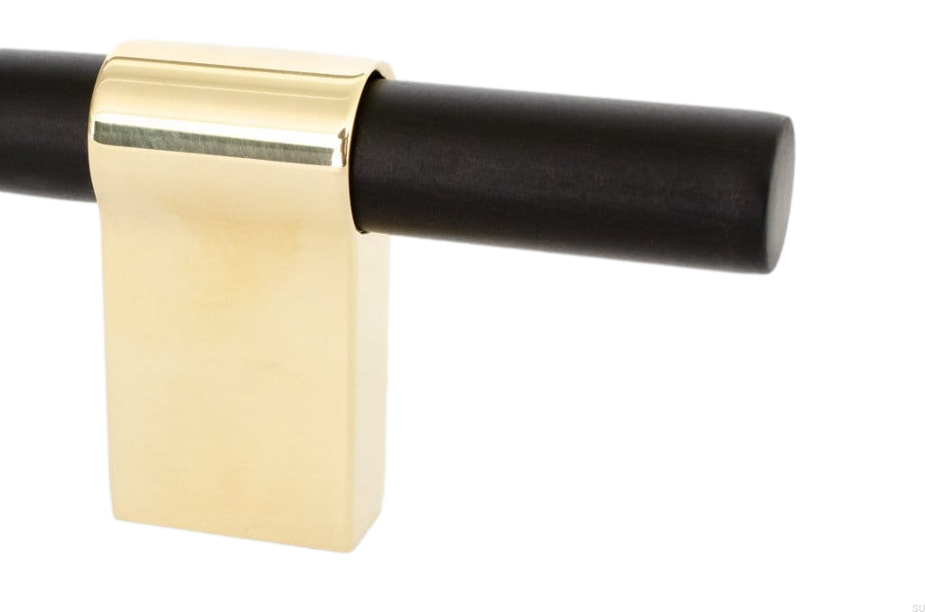 HA63M/AS--Uchwyt-meblowy-podłużny-Line-Big-Mix-224-Aluminiowy-Czarny-z-Polerowanym-Mosiądzem-BB-Sweden-Skandynawskie-Uchwyty_1