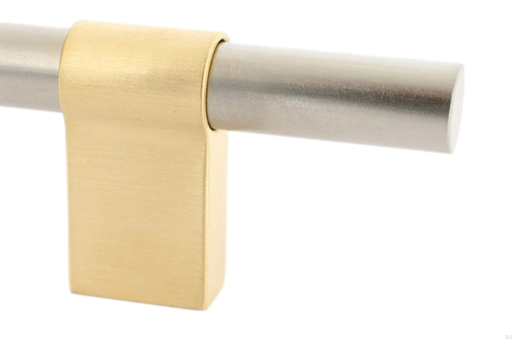 HA64MB/RB--Uchwyt-meblowy-podłużny-Line-Big-Mix-342-Stalowy-Szczotkowany-ze-Szczotkowanym-Mosiądzem-BB-Sweden-Skandynawskie-Uchwyty_1