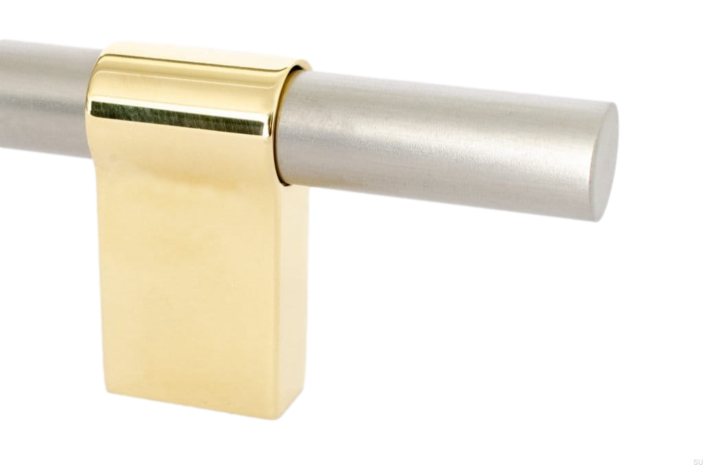 HA64M/RB--Uchwyt-meblowy-podłużny-Line-Big-Mix-342-Stalowy-Szczotkowany-z-Polerowanym-Mosiądzem-BB-Sweden-Skandynawskie-Uchwyty_1