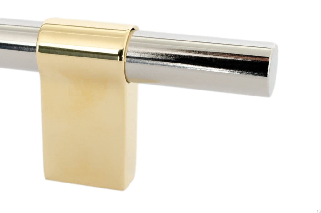 HA64M/R--Uchwyt-meblowy-podłużny-Line-Big-Mix-342-Stalowy-Polerowany-z-Polerowanym-Mosiądzem-BB-Sweden-Skandynawskie-Uchwyty_1