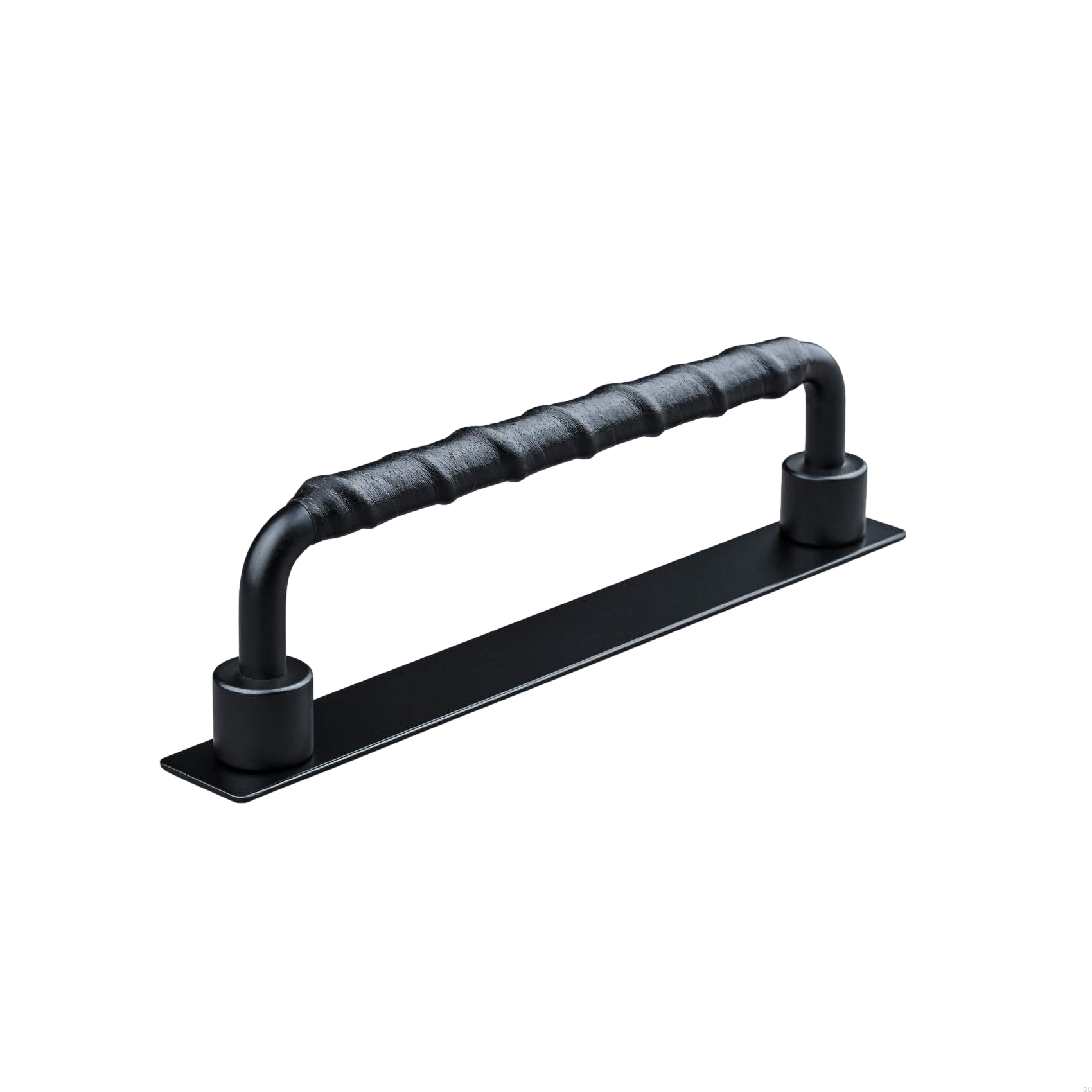 157151SP--Uchwyt-meblowy-podłużny-Asissi-Wrapped-128-Czarny-Mat-z-Czarną-Skórą-Teofils-Skandynawskie-Uchwyty_3