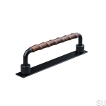 157148SP--Uchwyt-meblowy-podłużny-Asissi-Wrapped-128-Czarny-Mat-z-Brązową-Skórą-Teofils-Skandynawskie-Uchwyty_3