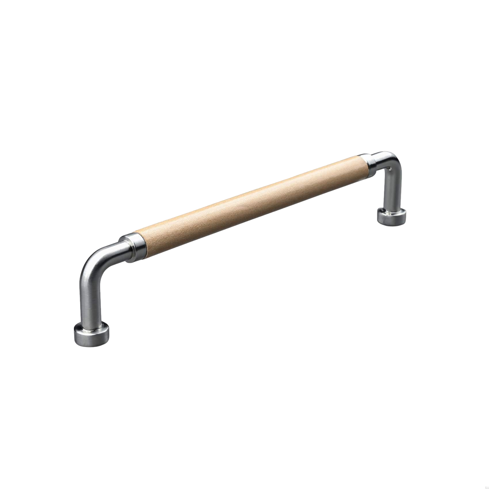 157186SP--Uchwyt-meblowy-podłużny-Porta-Swept-160-Srebrny-Szczotkowany-z-Jasną-Brązową-Skórą-Theofils-Skandynawskie-Uchwyty_3