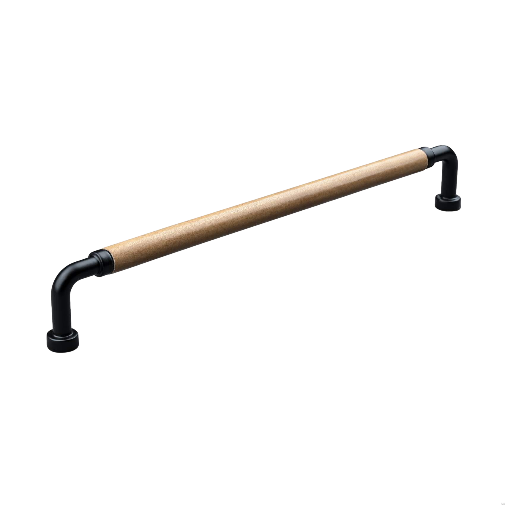 157180SP--Uchwyt-meblowy-podłużny-Porta-Swept-224-Metalowy-Czarny-Mat-z-Jasną-Brązową-Skórą-Theofils-Skandynawskie-Uchwyty_3