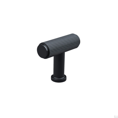 Мебельная ручка T-Bar Salo Stripe, матовый черный металл