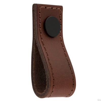 Loop Avio Коричневая и черная кожаная мебельная ручка