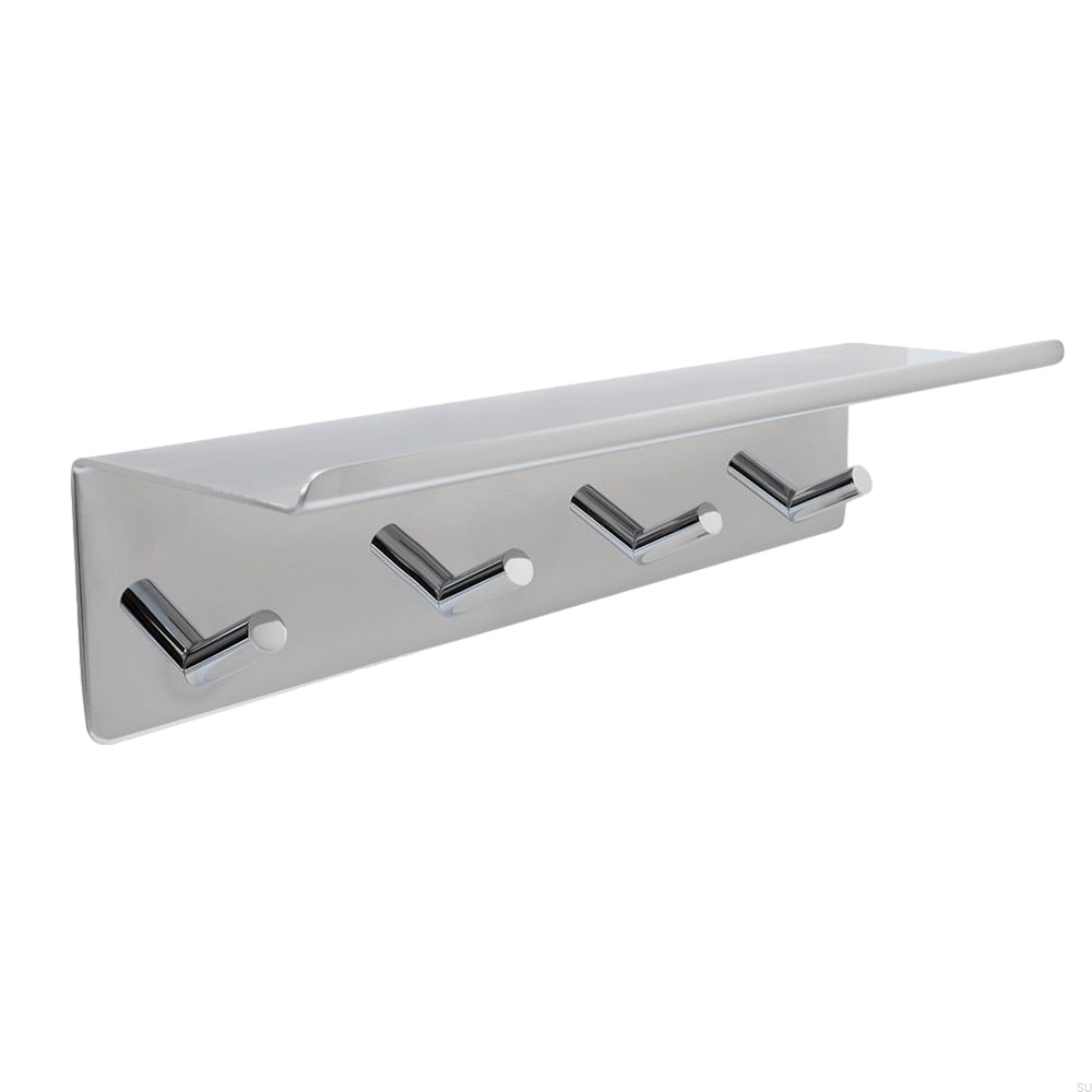 606067-41 Wieszak ścienny z półką Base Chrom Polerowany