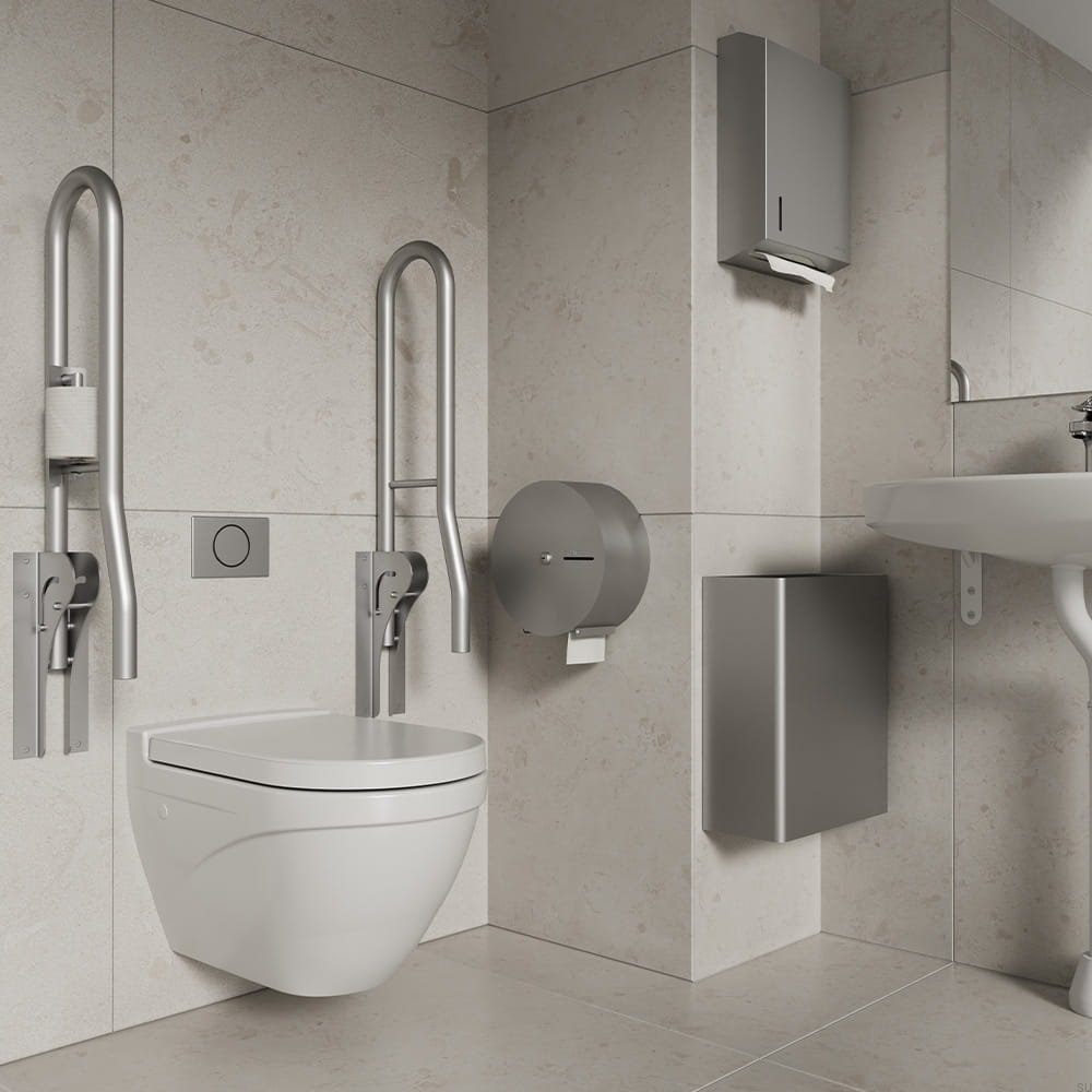 602631 Kosz na śmieci łazienkowy ścienny Stay 23L Stalowy Szczotkowany