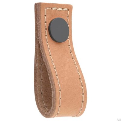 Ручка мебельная кожаная Loop Avio, светло-коричневая и серая