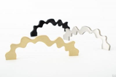 Мебельная ручка Sound 128 продолговатая, матовая сталь.