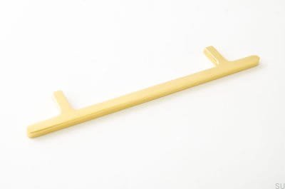 Ручка мебельная продолговатая Flat Line 128, полированная латунь, без лака