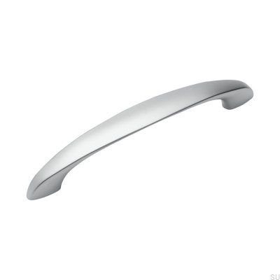 Ручка мебельная удлиненная 0033 128 Silver Brushed