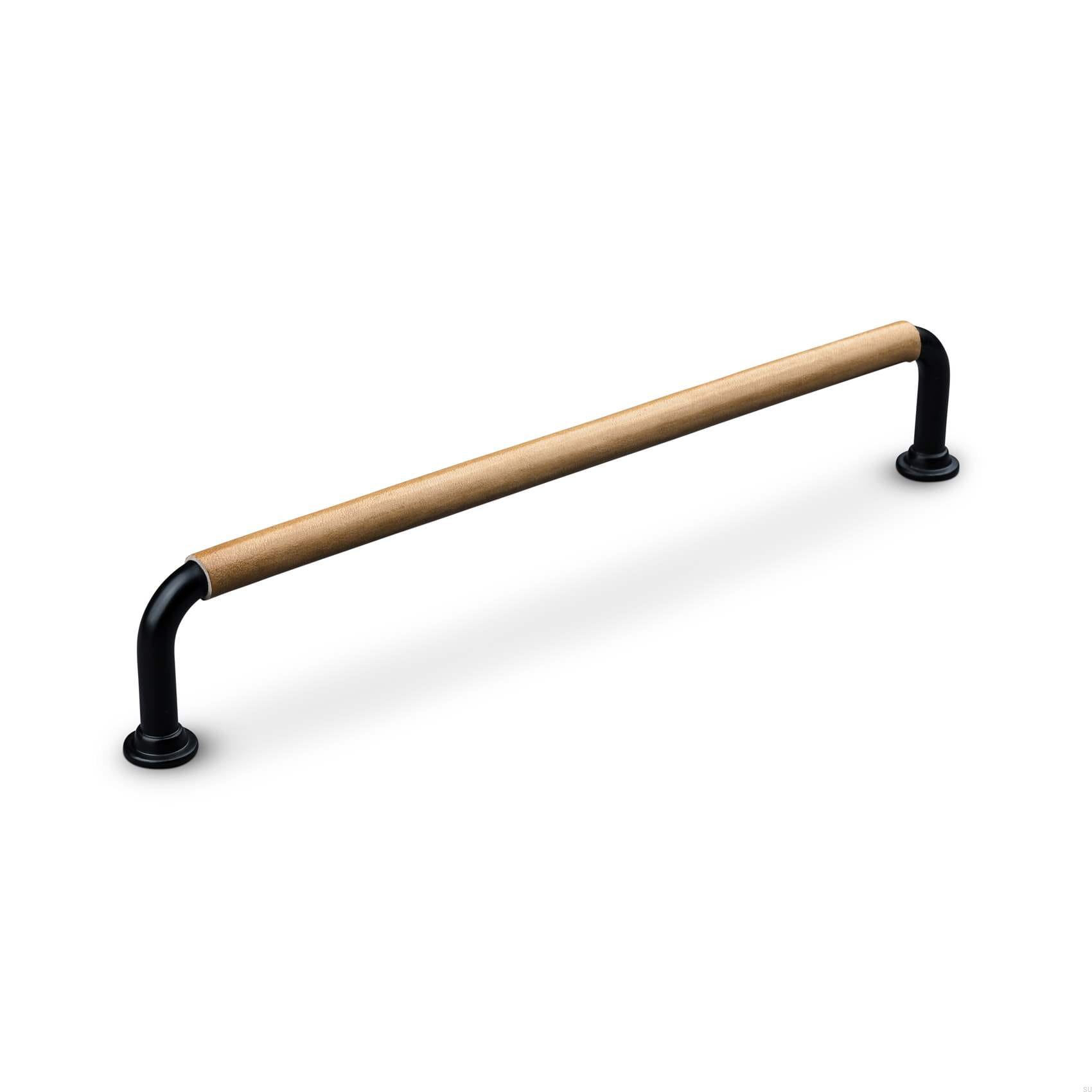 157083SP--Uchwyt-Meblowy-Podłużny-Burano-Swept-192-Metalowy-Czarny-z-Jasną-Brązową-Skórą-Theofils-Skandynawskie-Uchwyty_1