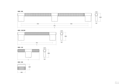  Ручка для мебели Point 192 удлиненная Алюминий Черный Титан 