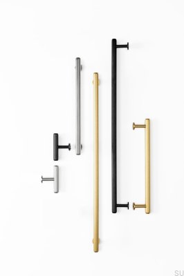 Мебельная ручка T-Bar Rille Mini, полированный никель