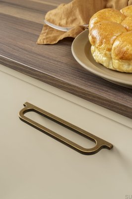 Продолговатая мебельная ручка Omega 160 Металл Античное Золото