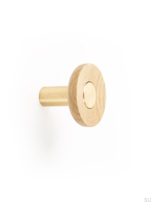 Zoot 60 Деревянная настенная вешалка из дуба с алюминием, матовым золотом